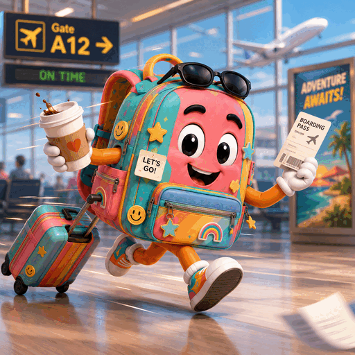 Scatter, the red backpack mascot